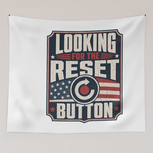 Item preview, Looking for the Reset Button Bold American Flag designed and sold by AntiqueImages.