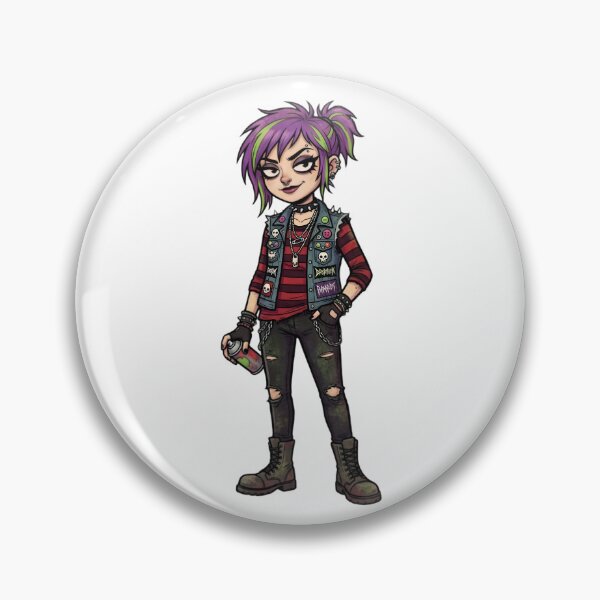 Item preview, Punk Goth Girl Cartoon | Alternative Fashion Illustration | Emo Aesthetic Character | Graffiti Streetwear Art | Gothic Sticker Design designed and sold by Bhaskar Digital Art.