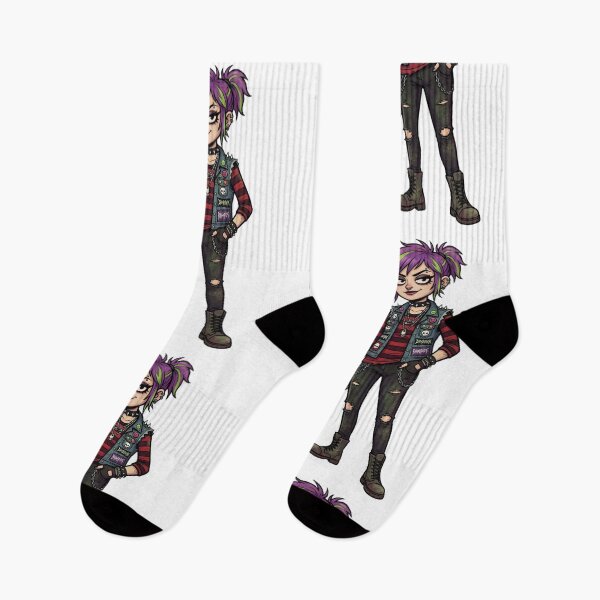 Item preview, Punk Goth Girl Cartoon | Alternative Fashion Illustration | Emo Aesthetic Character | Graffiti Streetwear Art | Gothic Sticker Design designed and sold by Bhaskar Digital Art.