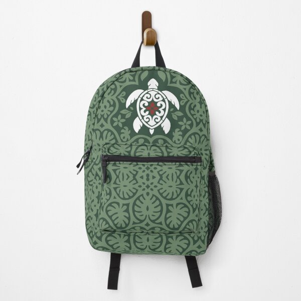 Item preview, Polynesian Honu Sea Turtle Tifaifai – Forest Green & Red designed and sold by Tahitifaifai.