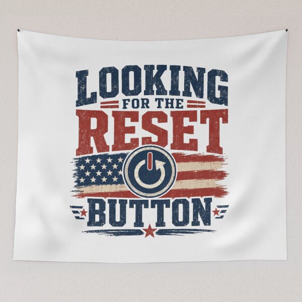 Item preview, Looking for the Reset Button American Flag designed and sold by AntiqueImages.