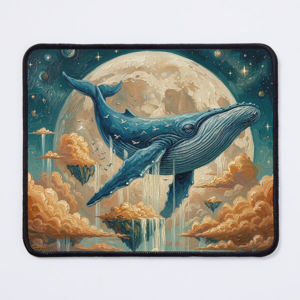 Item preview, Cosmic Whale – Surreal Sky Ocean Art designed and sold by Dogandesighn.