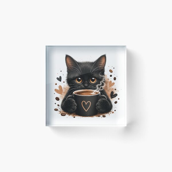 Item preview, Cute Black Cat Coffee Lover designed and sold by DaryaArtFrance.