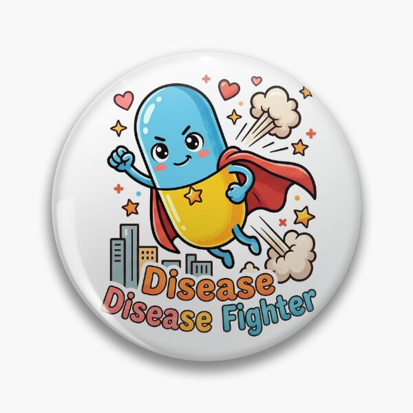 Item preview, Disease Fighter Cute Superhero Pill Capsule Pediatric Nurse Sticker designed and sold by Nurse Craft Studio.