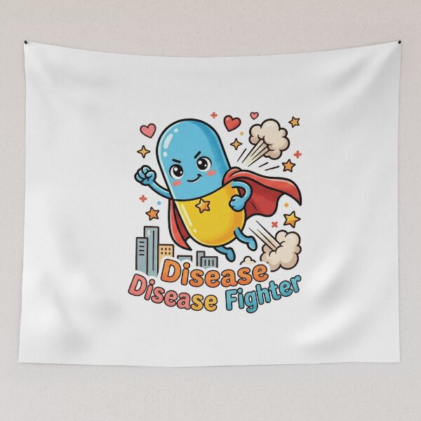 Item preview, Disease Fighter Cute Superhero Pill Capsule Pediatric Nurse Sticker designed and sold by Nurse Craft Studio.