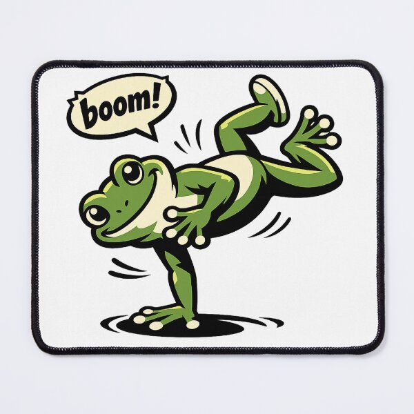 Item preview, Breakdancing Frog Saying "Boom!" Cute Hip Hop Cartoon Design designed and sold by Moss & Mellow.