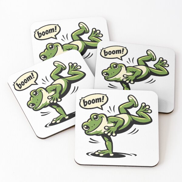 Item preview, Breakdancing Frog Saying "Boom!" Cute Hip Hop Cartoon Design designed and sold by Moss & Mellow.