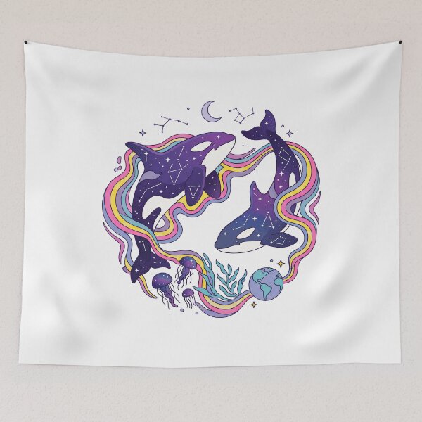 Item preview, Celestial Orca Whales Cosmic Ocean designed and sold by Timegraf.