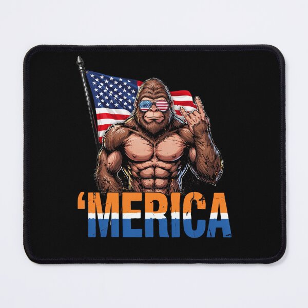 Item preview, 'Merica Bigfoot Muscular Rock On Design v10 designed and sold by DarylWelsh2024.