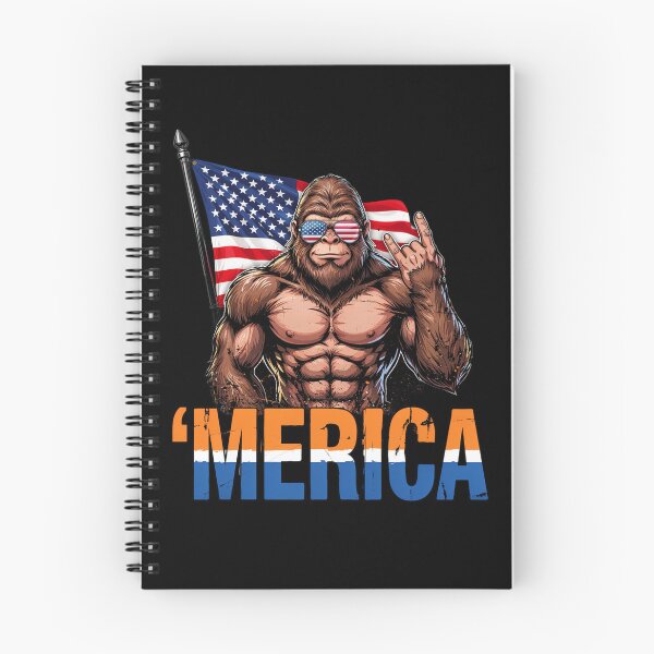 Item preview, 'Merica Bigfoot Muscular Rock On Design v10 designed and sold by DarylWelsh2024.