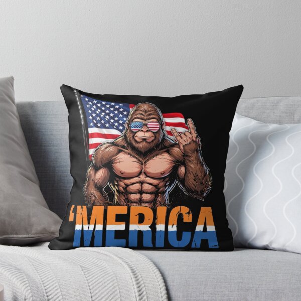 Item preview, 'Merica Bigfoot Muscular Rock On Design v10 designed and sold by DarylWelsh2024.