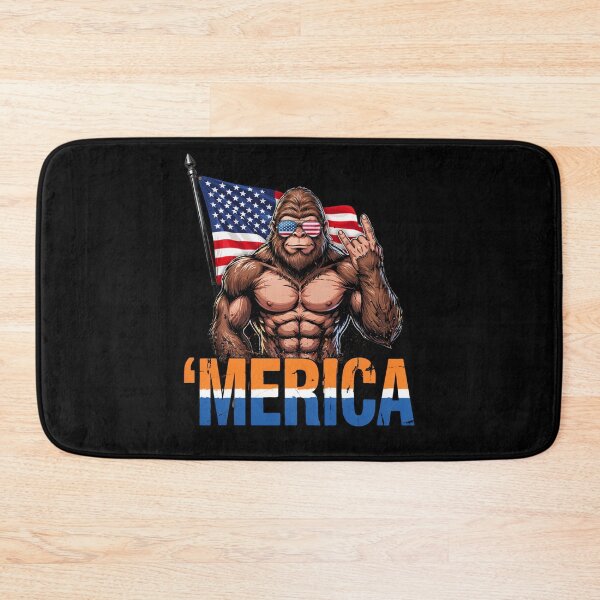 Item preview, 'Merica Bigfoot Muscular Rock On Design v10 designed and sold by DarylWelsh2024.