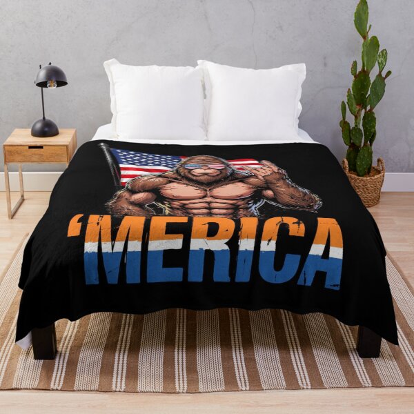 Item preview, 'Merica Bigfoot Muscular Rock On Design v10 designed and sold by DarylWelsh2024.
