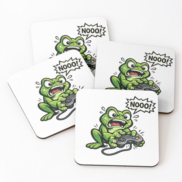 Item preview, Funny Gamer Frog Saying "Nooo!" Cute Gaming Cartoon Design designed and sold by Moss & Mellow.