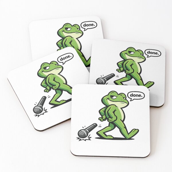 Item preview, Mic Drop Frog Saying "Done." Funny Confident Cartoon Design designed and sold by Moss & Mellow.