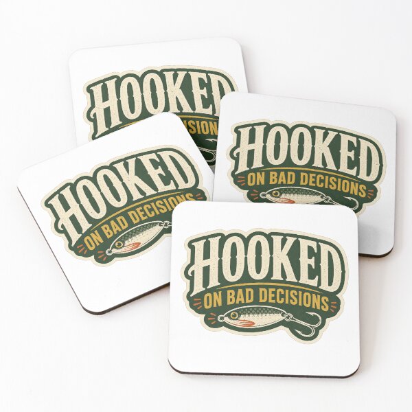 Item preview, Funny Hooked on Bad Decisions Fishing Design designed and sold by OddHobbyClub.