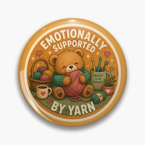 Item preview, Emotionally Supported by Yarn – Cute Teddy Bear Crochet Sticker designed and sold by Lavoretty.