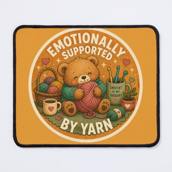 Item preview, Emotionally Supported by Yarn – Cute Teddy Bear Crochet Sticker designed and sold by Lavoretty.