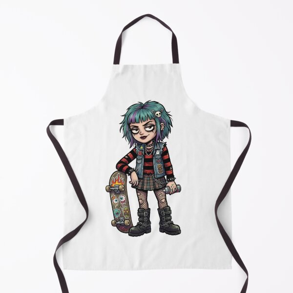 Artikelvorschau, Skater-Punk-Goth-Girl | Emo-Cartoonfigur | Alternative Modeillustration | Gothic-Skateboard-Kunst | Streetwear-Sticker-Design entworfen und verkauft von Bhaskar Digital Art.