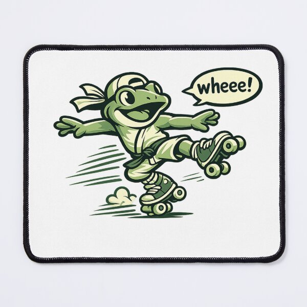 Item preview, Happy Roller Skating Frog Saying "Wheee!" Cute Cartoon Sticker designed and sold by Moss & Mellow.