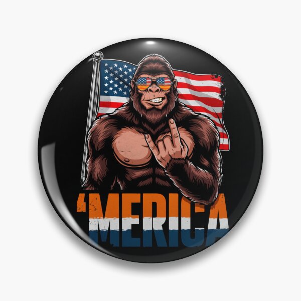 Item preview, 'Merica Bigfoot Muscular Rock On Design v11 designed and sold by DarylWelsh2024.