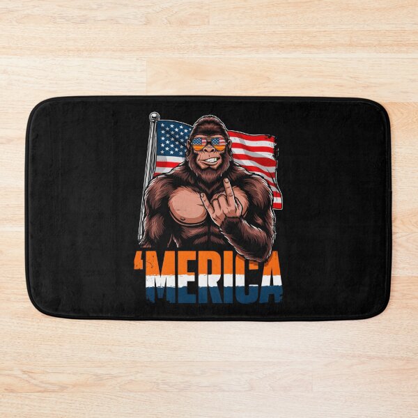 Item preview, 'Merica Bigfoot Muscular Rock On Design v11 designed and sold by DarylWelsh2024.