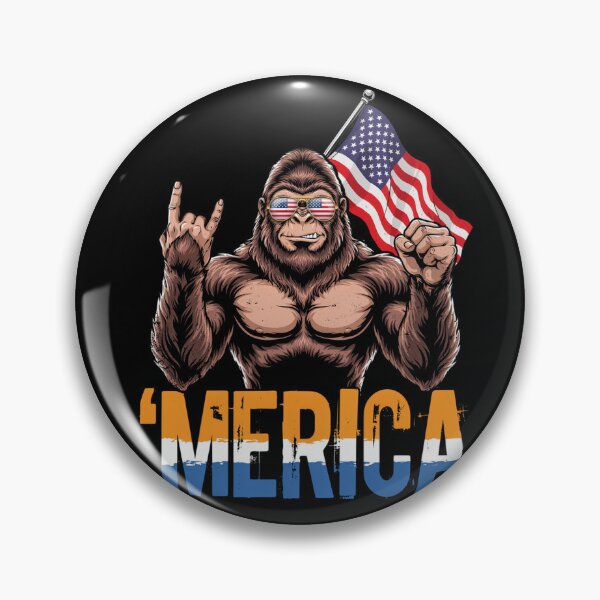 Item preview, 'Merica Bigfoot Muscular Rock On Design v12 designed and sold by DarylWelsh2024.