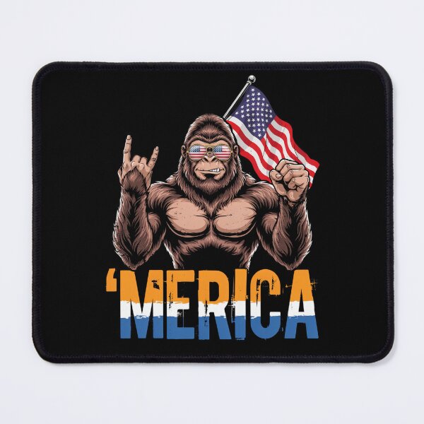 Item preview, 'Merica Bigfoot Muscular Rock On Design v12 designed and sold by DarylWelsh2024.