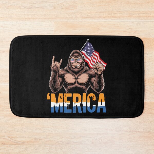 Item preview, 'Merica Bigfoot Muscular Rock On Design v12 designed and sold by DarylWelsh2024.