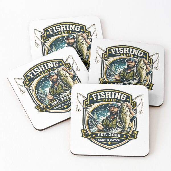 Item preview, Vintage Fishing Club Badge Retro Angler Design for Fishermen and Outdoor Lovers designed and sold by WORN.THOUGHTS.