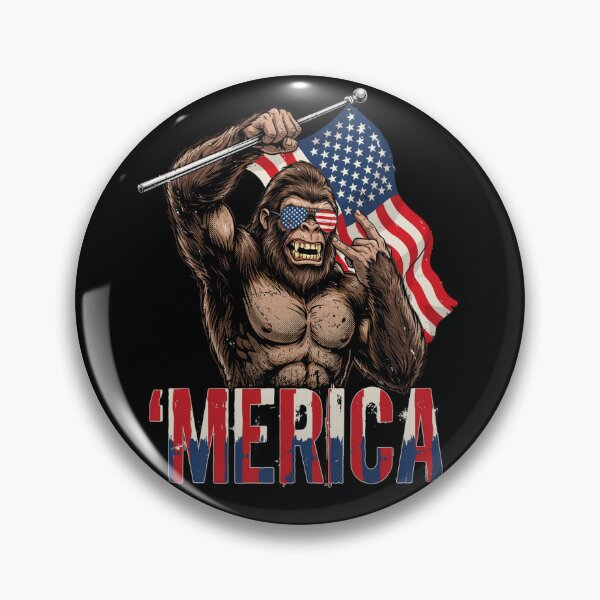 Item preview, 'Merica Bigfoot Muscular Rock On Design v13 designed and sold by DarylWelsh2024.