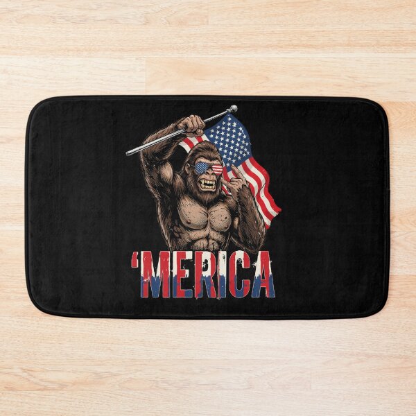 Item preview, 'Merica Bigfoot Muscular Rock On Design v13 designed and sold by DarylWelsh2024.