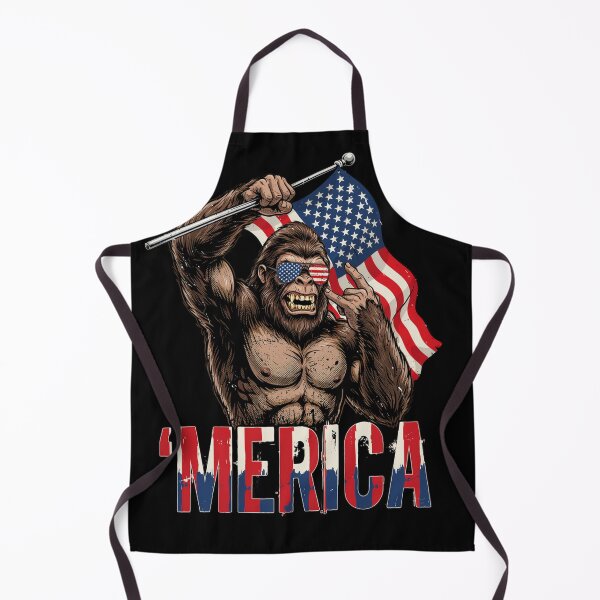 Item preview, 'Merica Bigfoot Muscular Rock On Design v13 designed and sold by DarylWelsh2024.