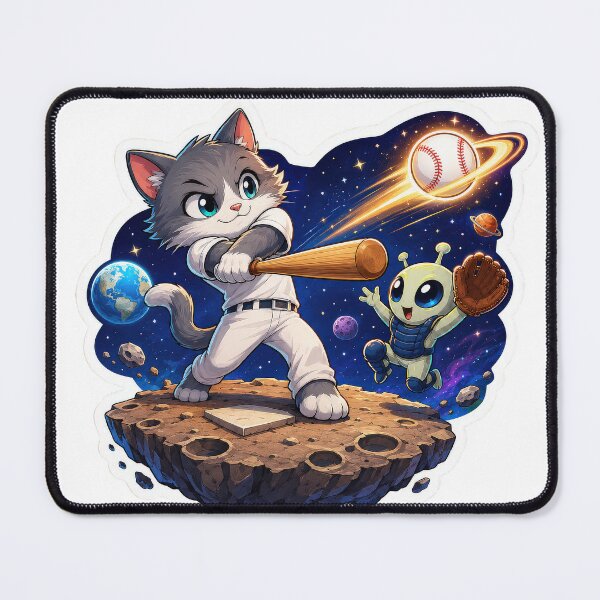 Item preview, Space Cat Alien Baseball Sticker designed and sold by Grafititee.