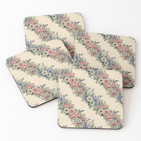 Item preview, Diagonal Watercolor Botanical Floral on Soft Yellow Texture designed and sold by patternarya.