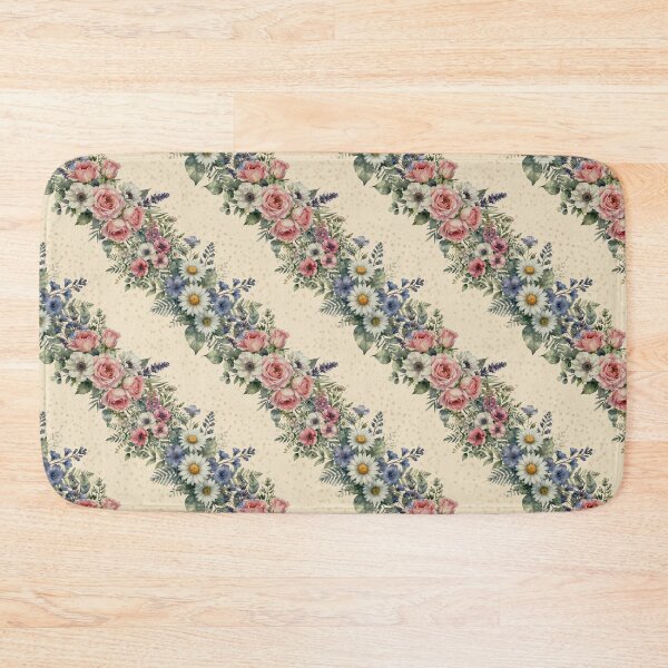 Item preview, Diagonal Watercolor Botanical Floral on Soft Yellow Texture designed and sold by patternarya.