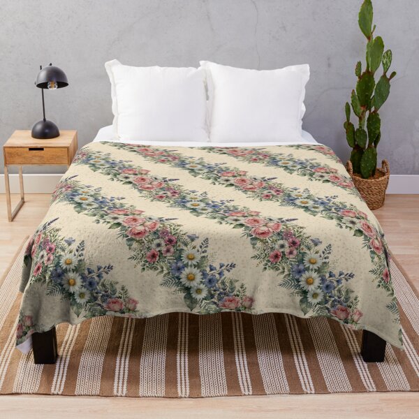 Item preview, Diagonal Watercolor Botanical Floral on Soft Yellow Texture designed and sold by patternarya.