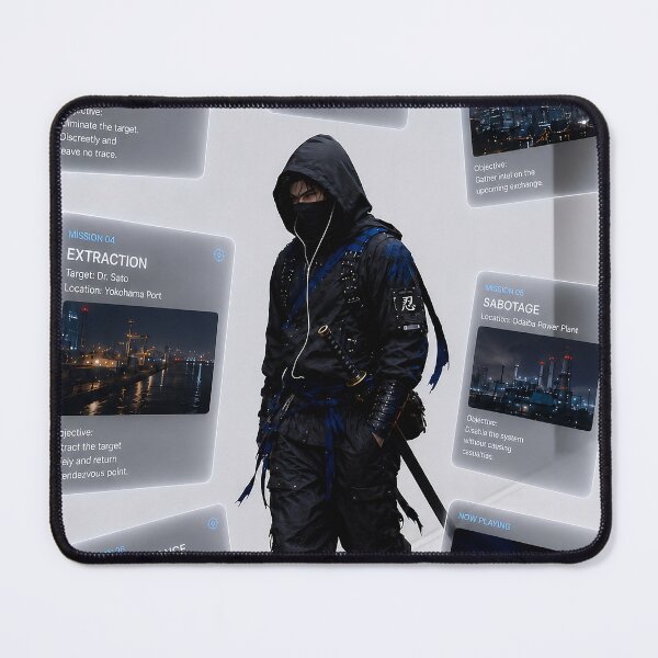 Item preview, Ninja Mission | Futuristic Shinobi Cyberpunk Hologram Art designed and sold by Neo Edo Studio.