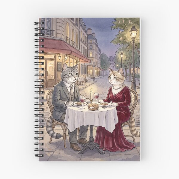 Item preview, Romantic date of cats in a Parisian cafe, watercolor illustration of cats in love designed and sold by TheCoolCatsMx.