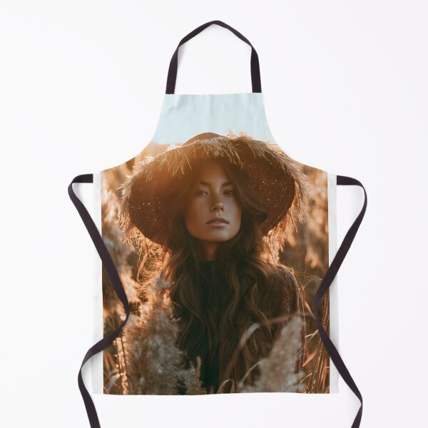 Item preview, Boho Woman Straw Hat Sunset Pampas Wall Art Print designed and sold by Emberearth.
