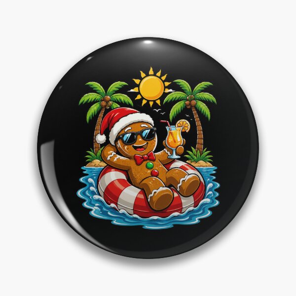 Item preview, Gingerbreadman Christmas in July Summer Pool Beach Vacation Funny designed and sold by OlakunleOloroz.