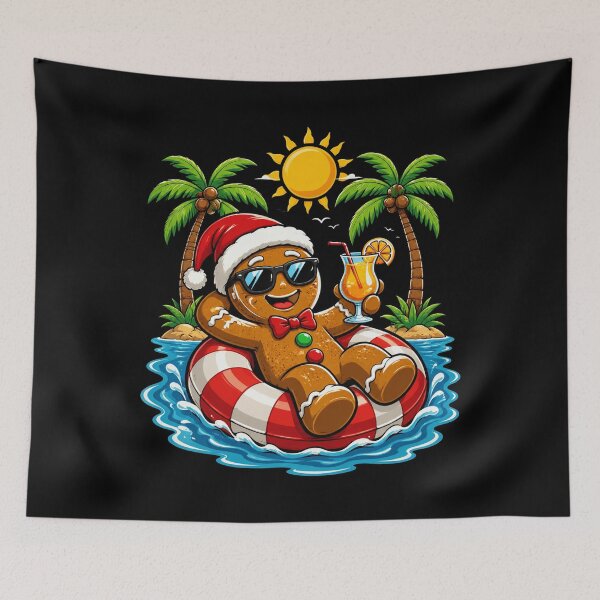 Item preview, Gingerbreadman Christmas in July Summer Pool Beach Vacation Funny designed and sold by OlakunleOloroz.
