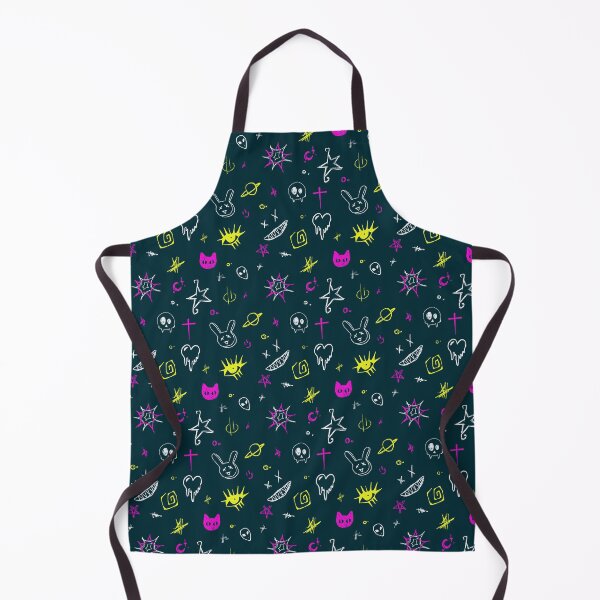 Item preview, Hand-Drawn Spooky Doodles on Dark Teal Background designed and sold by patternarya.