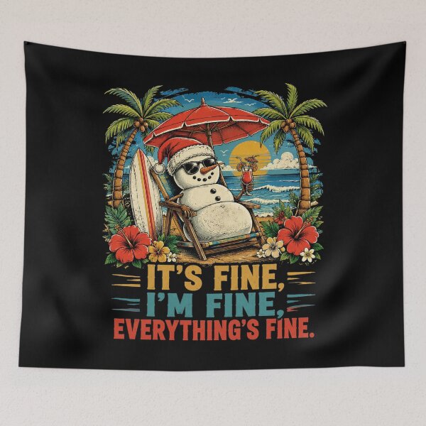 Item preview, It's Fine I'm Fine Melting Fine Snowman Christmas In July designed and sold by OlakunleOloroz.