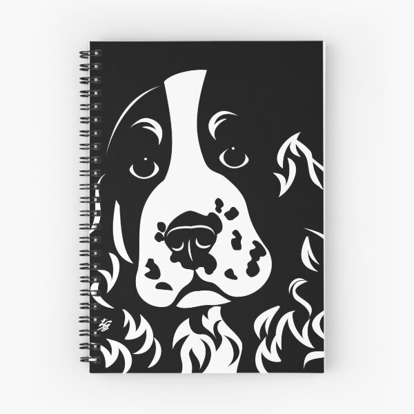 Item preview, Stylized Black and White Spaniel Dog Portrait designed and sold by studioart.
