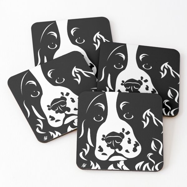 Item preview, Stylized Black and White Spaniel Dog Portrait designed and sold by studioart.