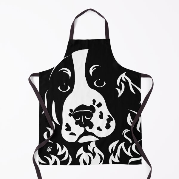 Item preview, Stylized Black and White Spaniel Dog Portrait designed and sold by studioart.