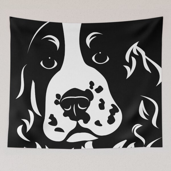 Item preview, Stylized Black and White Spaniel Dog Portrait designed and sold by studioart.