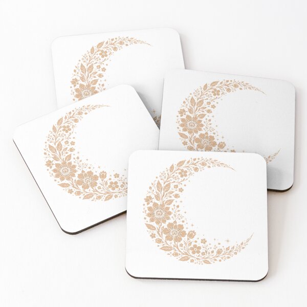 Item preview, Botanical Crescent Moon | Floral Celestial Line Art Design designed and sold by CalmMandala.