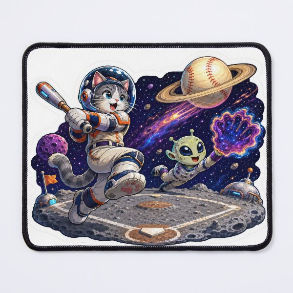Item preview, Space Cat Alien Baseball Sticker designed and sold by Grafititee.